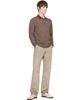 COOR COOR Brown Multi Pin Pique Long Sleeve Polo - 4