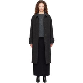 COOR COOR Gray Cashmere Blend High Neck Coat