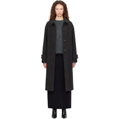 COOR COOR Gray Cashmere Blend High Neck Coat