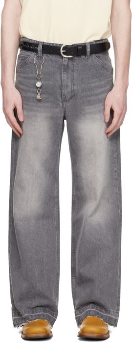 COOR COOR Gray Cut-Off Semi Flare Jeans