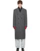 COOR COOR Gray Hairy Peaked Lapel Double Coat - 1