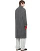 COOR COOR Gray Hairy Peaked Lapel Double Coat - 3
