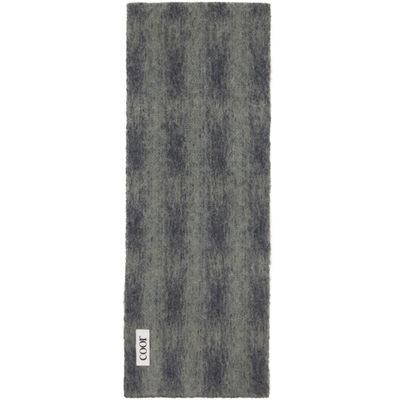 COOR COOR Gray Merino Wool Gunclub Check Muffler Scarf