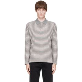 COOR COOR Gray Multi Pin Pique Long Sleeve Polo