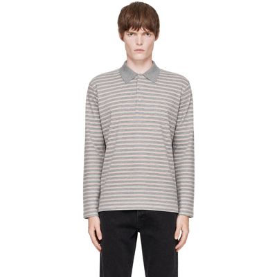 COOR COOR Gray Multi Pin Pique Long Sleeve Polo