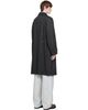COOR COOR Gray Round Shoulder Leather Trim Balmaacan Coat - 3