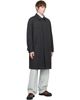 COOR COOR Gray Round Shoulder Leather Trim Balmaacan Coat - 4