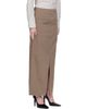 COOR COOR Khaki Cotton Relaxed Midi Skirt - 2