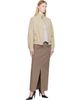 COOR COOR Khaki Cotton Relaxed Midi Skirt - 4