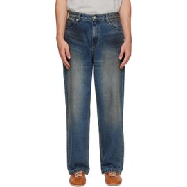 COOR COOR Navy Straight Cut Dirty Wash Jeans
