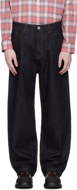 COOR COOR Navy Washed Baggy Fit Jeans