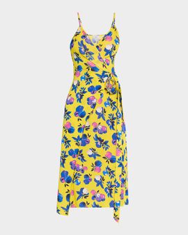 Coperni C-Logo Apple-Print Wrap Slip Dress