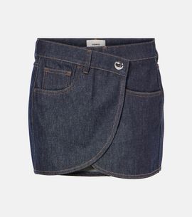 Coperni Coperni Asymmetric denim miniskirt