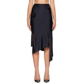 Coperni Coperni Black Flower Midi Skirt