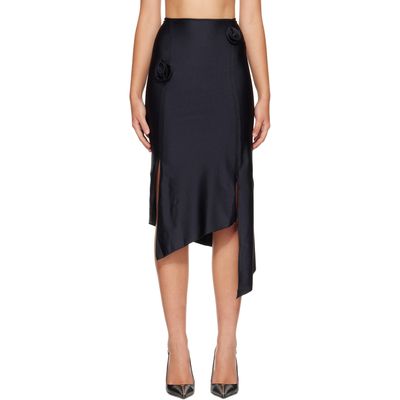 Coperni Coperni Black Flower Midi Skirt