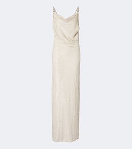 Coperni Coperni Draped open-back sequined maxi dress