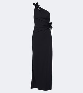 Coperni Coperni Floral-appliqué asymmetric cocktail dress