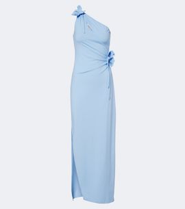 Coperni Coperni Floral-appliqué asymmetric jersey gown
