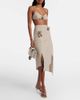 Coperni Coperni Floral-appliquÃ© asymmetric linen midi skirt - 2