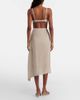 Coperni Coperni Floral-appliquÃ© asymmetric linen midi skirt - 3