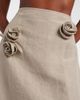 Coperni Coperni Floral-appliquÃ© asymmetric linen midi skirt - 4