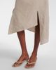 Coperni Coperni Floral-appliquÃ© asymmetric linen midi skirt - 5