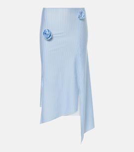 Coperni Coperni Floral-appliquÃ© asymmetric midi skirt