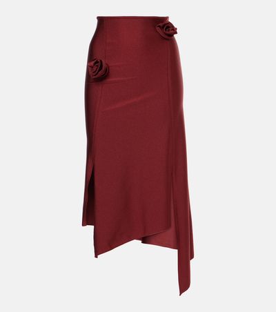 Coperni Coperni Floral-appliqué asymmetric midi skirt
