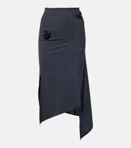 Coperni Coperni Floral-appliquÃ© jersey midi skirt