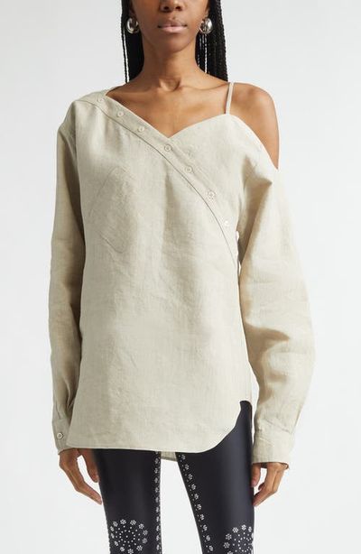 Coperni Coperni Heart Asymmetric Linen Shirt