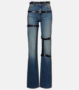 Coperni Coperni Leather-trimmed straight jeans
