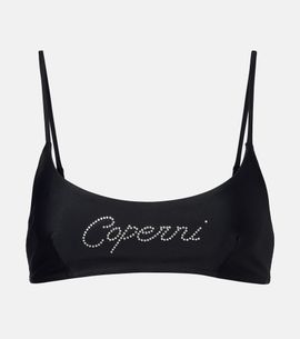 Coperni Coperni Logo crystal-embellished bikini top