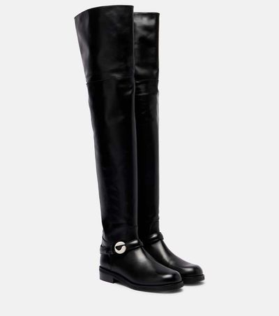 Coperni Coperni Logo leather over-the-knee boots