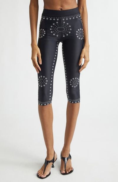 Coperni Coperni Mantra Print Cycling Capri Leggings