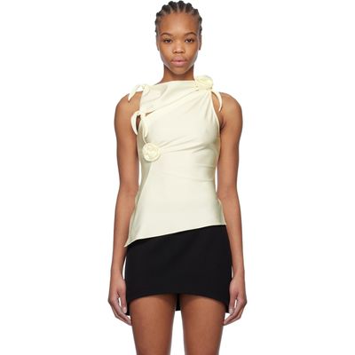 Coperni Coperni Off-White Asymmetric Flower Tank Top