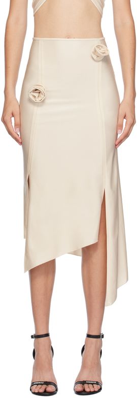 Coperni Coperni Off-White Flower Midi Skirt