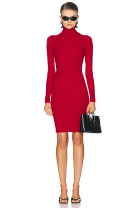 coperni burgundy dress photo_session Solid Gold Single Pearl 尺寸:L High neckline adds the