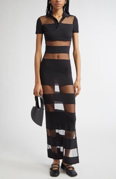 Coperni Coperni Stripe Sheer Polo Dress