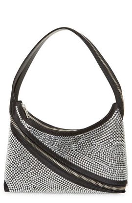 Coperni Coperni Swipe Crystal Zip Baguette Handbag