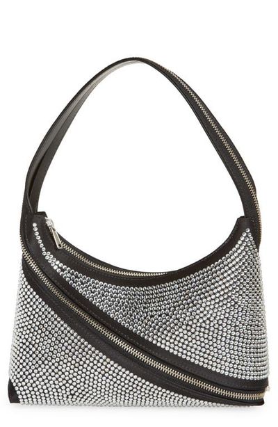 Coperni Coperni Swipe Crystal Zip Baguette Handbag