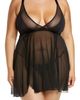 Coquette Coquette Caged Back Mesh Babydoll Chemise & G-String Thong - 1
