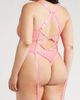 Coquette Coquette Embroidered Mesh Underwire Bustier with Garter Straps & Thong Set - 2