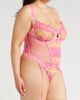Coquette Coquette Embroidered Mesh Underwire Bustier with Garter Straps & Thong Set - 4