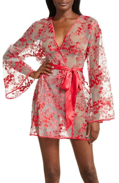 Coquette Coquette Floral Embroidered Sheer Mesh Robe 