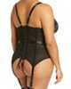 Coquette Coquette Floral Mesh Underwire Bustier with Garter Straps - 2