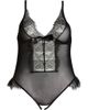 Coquette Coquette Lace & Mesh Open Gusset Teddy - 1