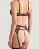 Coquette Coquette Lace Trim Mesh Underwire Bra, G-String & Garter Belt Set - 2