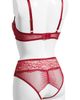 Coquette Coquette Lace Underwire Bra & Crotchless Garter Panty Set - 2