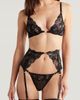 Coquette Coquette Lace Underwire Bra, G-String & Garter Belt Set - 1