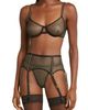 Coquette Coquette Shimmery Fishnet Thong & Garter Belt Set - 1